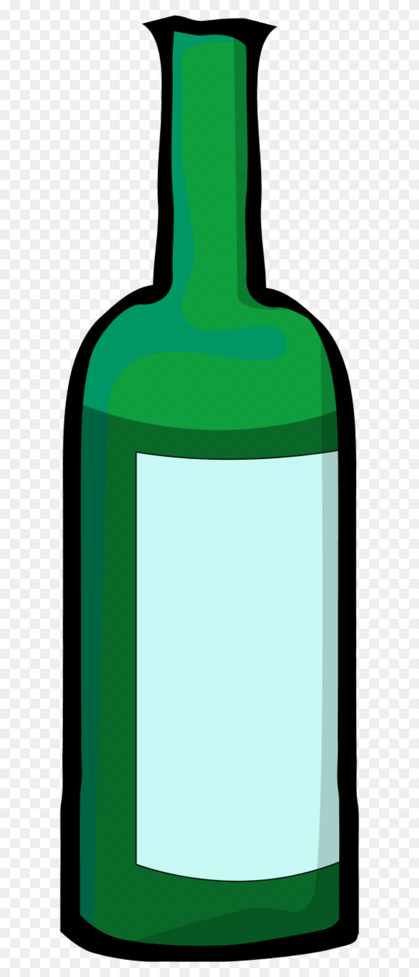 600x1898 Botella De Clipart Verde Botella - Vino Corcho Clipart