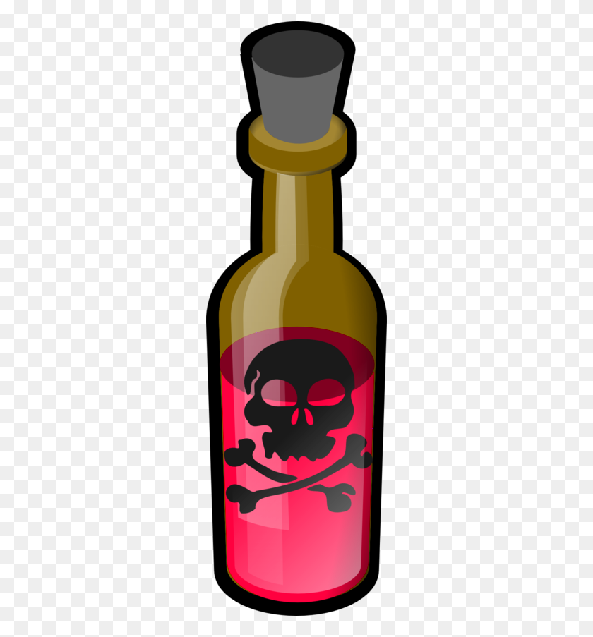 256x843 Bottle Clipart Poison - Toxic Clipart
