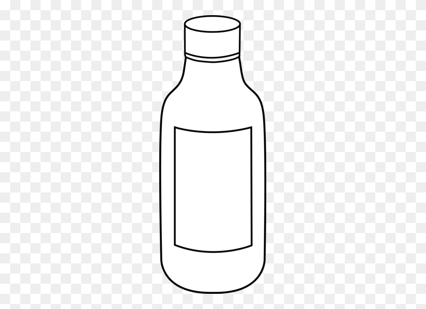 211x550 Бутылка Дизайн Линии Искусства - Бутылка Вина Клипарт Черный И Белый
