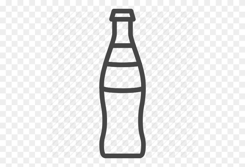 512x512 Botella, Bebida, Alimentos, Vidrio, Línea, Contorno, Icono De Soda - Clipart De Botella De Soda
