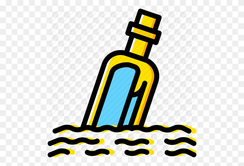 512x512 Botella, Mensaje, Océano, Mar, Icono De Agua - Mensaje En Una Botella Png