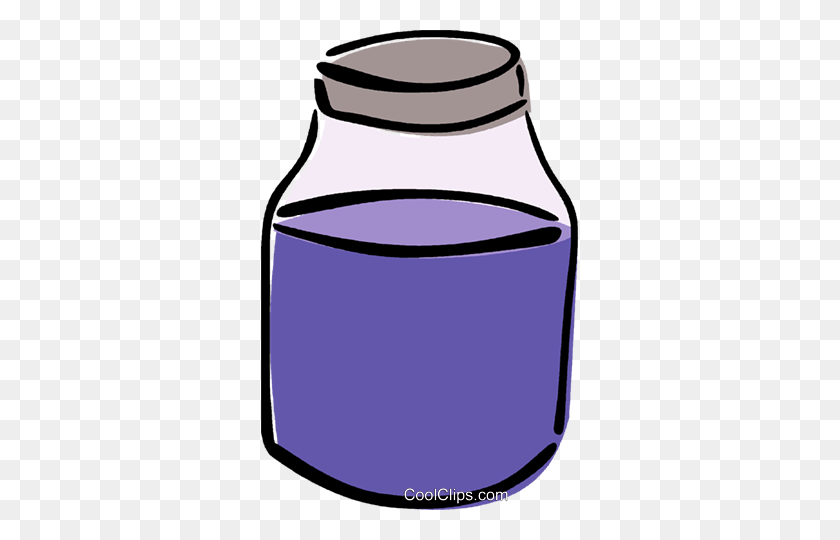 317x480 Bottle Of Grape Juice Royalty Free Vector Clip Art Illustration - Glass Jar Clipart