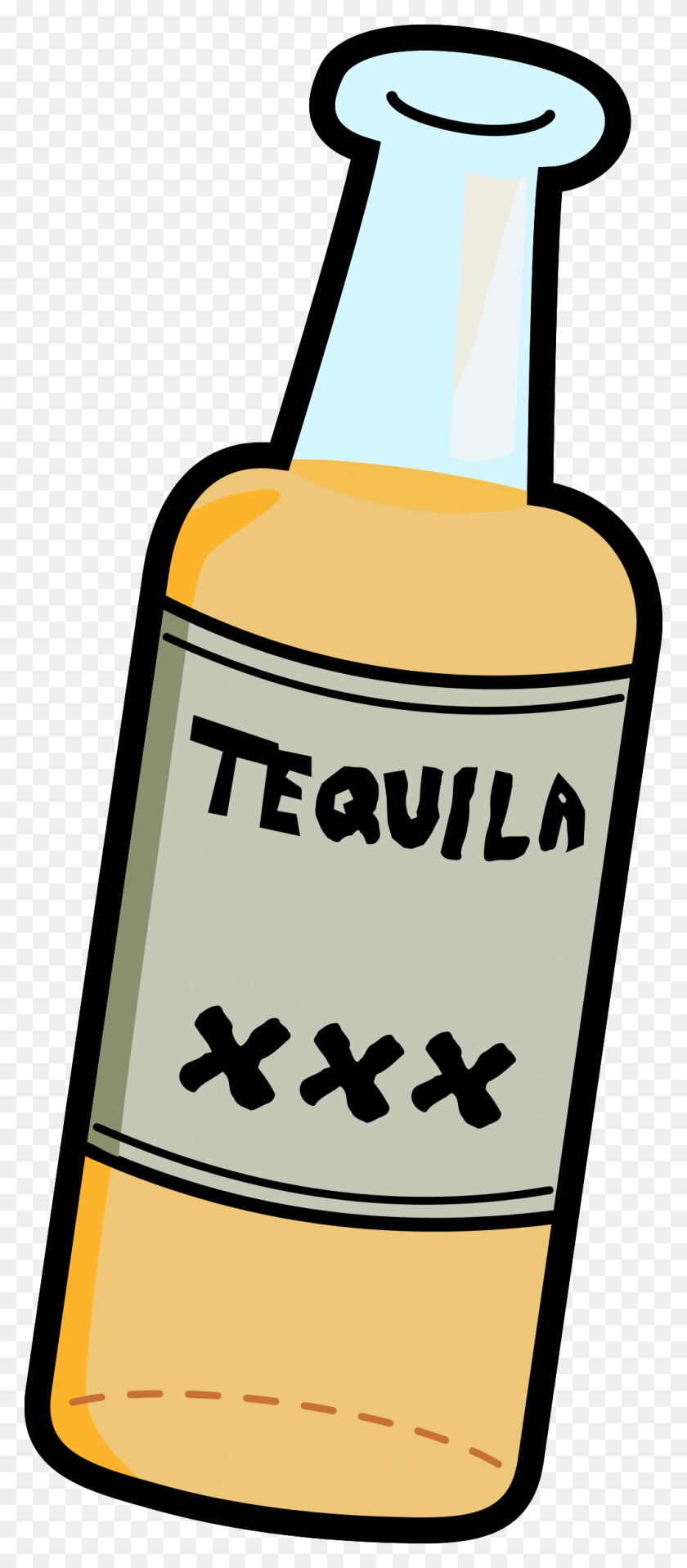 1008x2400 Bottle Of Hard Tequila Vector Clipart Image - Tequila Bottle PNG