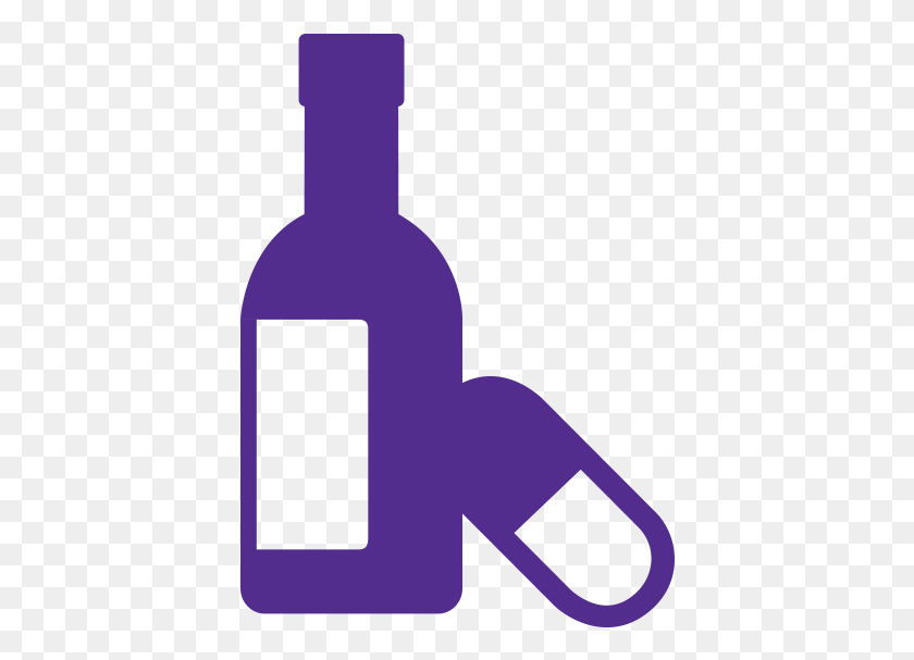 400x547 Bottle Of Wine And A Pill - Drugs PNG