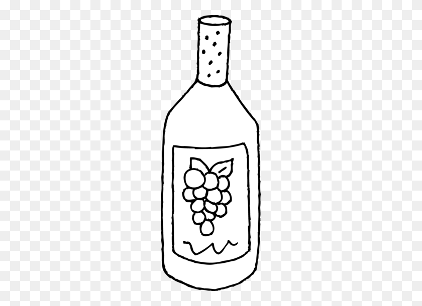199x550 Botella De Vino Line Art - Wine Clipart Free