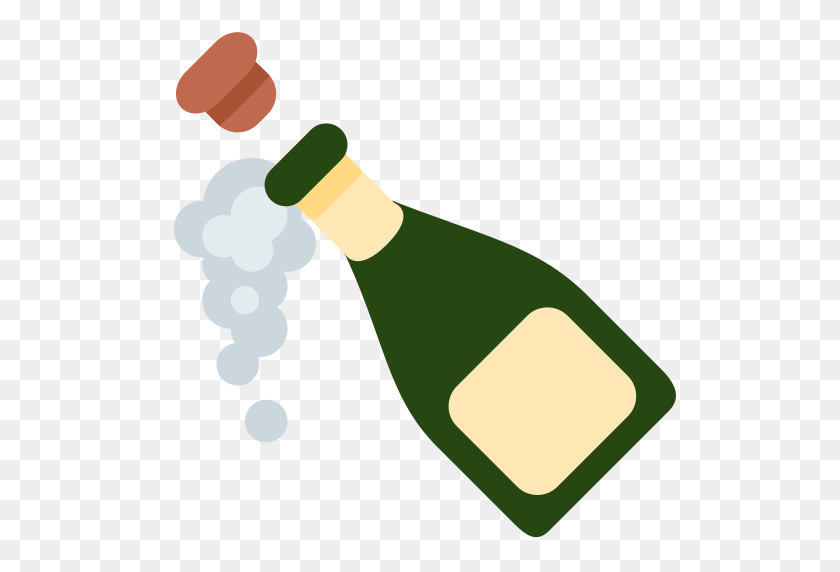512x512 Botella Con Corcho Que Hace Estallar Emoji - Imágenes Prediseñadas De Corcho De Vino