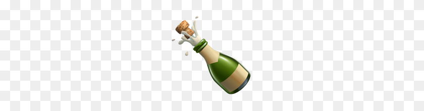 160x160 Botella Con Pop Corcho Emoji En Apple Ios - Champagne Emoji Png