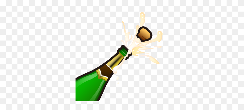 320x320 Bottle With Popping Cork Emojidex - Champagne Emoji PNG