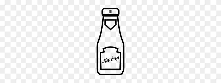 256x256 Bottles, Food, Shopping Store, Bottle, Ketchup, Salad Dressing - Salad Clipart Black And White