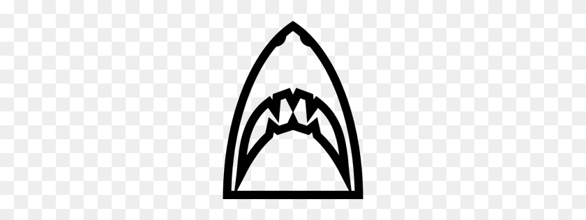 256x256 Bottom View, Head, Outlined, Mouth, Shark, Animal, Sea Life - Shark Outline Clipart