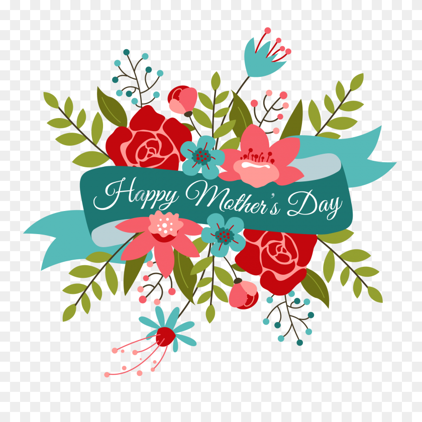 1800x1800 Bouquet Clipart Mothers Day Flower - Floral Banner Clip Art
