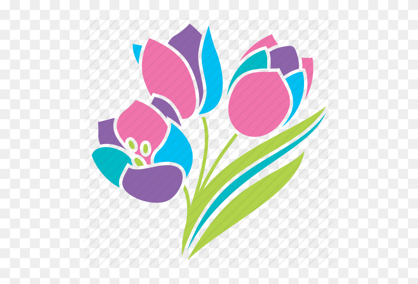 Bouquet, Flowers, Nature, Pastel, Season, Spring, Tulips Icon - Pastel Flowers PNG