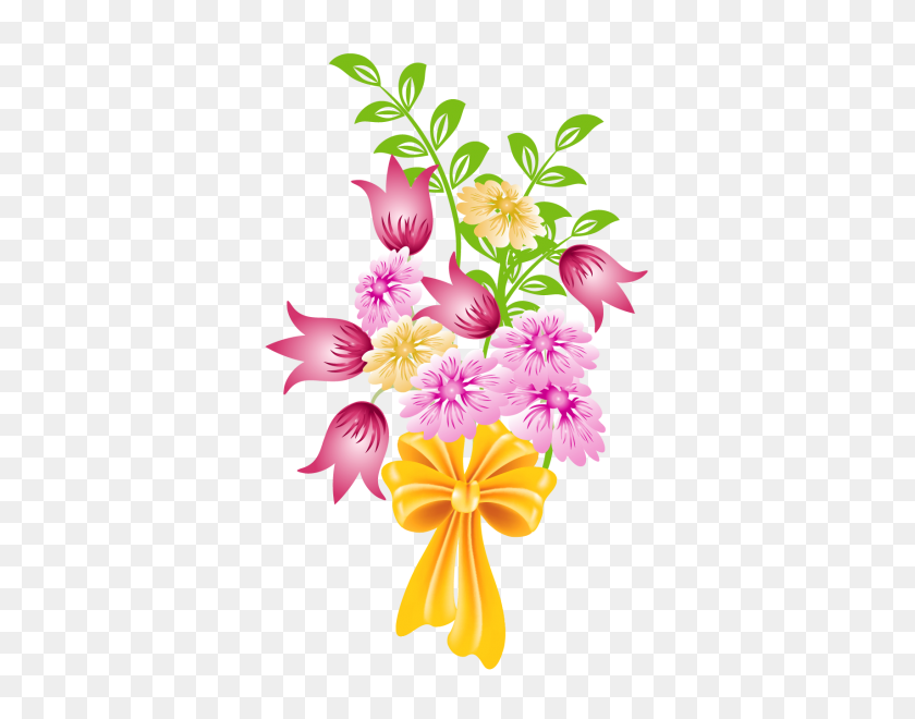 381x600 Bouquet Of Flowers Clip Art - Rosen Clipart