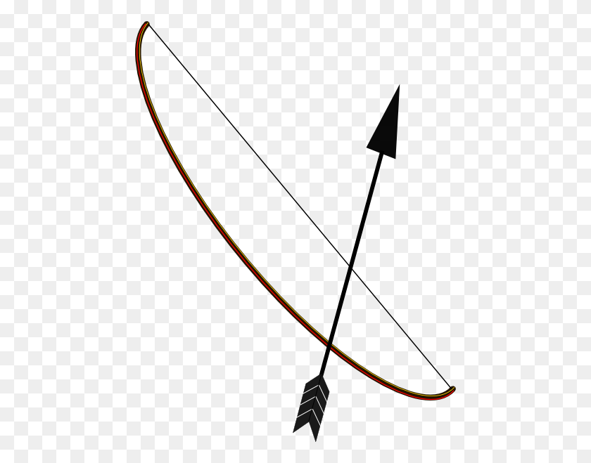 456x599 Bow And Arrow Clip Art - Hunting Bow Clipart