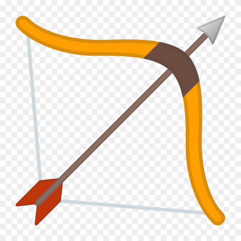 1024x1024 Bow And Arrow Icon Noto Emoji Objects Iconset Google - Bow Arrow PNG