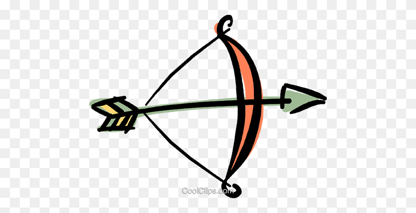 480x371 Bow Arrow Royalty Free Vector Clip Art Illustration - Archery Bow Clipart