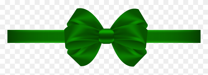 8000x2528 Bow Green Transparent Png Clip - Green Bow PNG