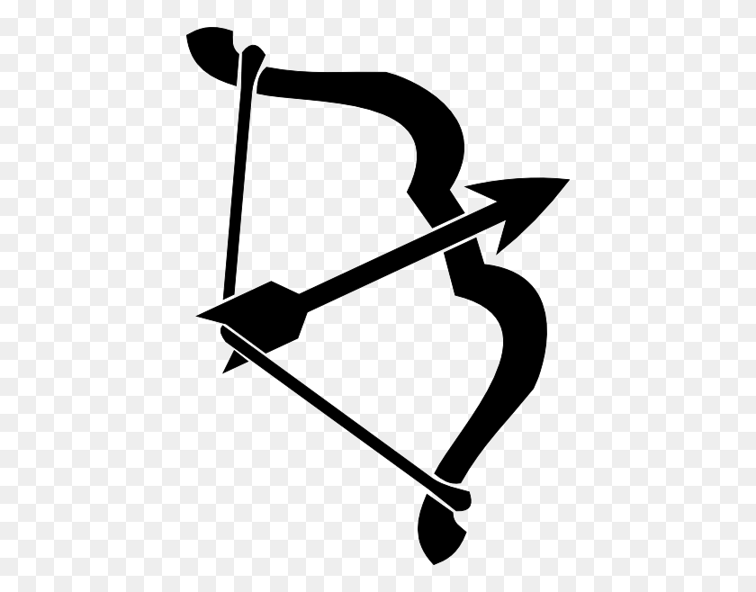 426x598 Bow Hunting Clipart Archery Black And White - Bow Black And White Clipart