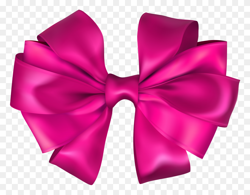 8000x6133 Bow Pink Png Clip Art Transparent - Pink Bow Clipart Transparent