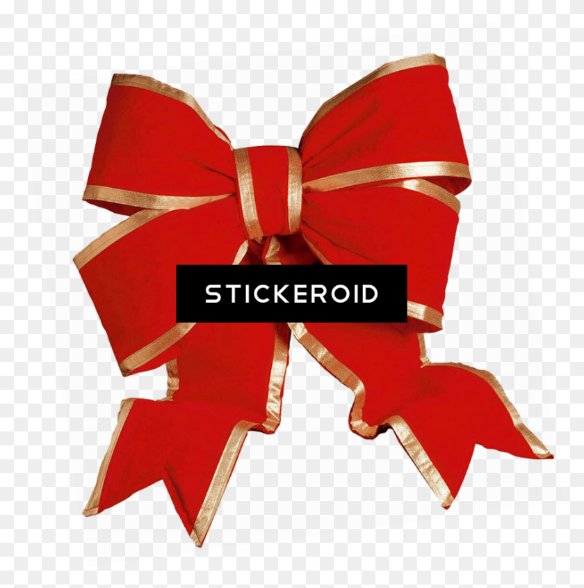 845x851 Bow Red Gold - Gold Bow PNG