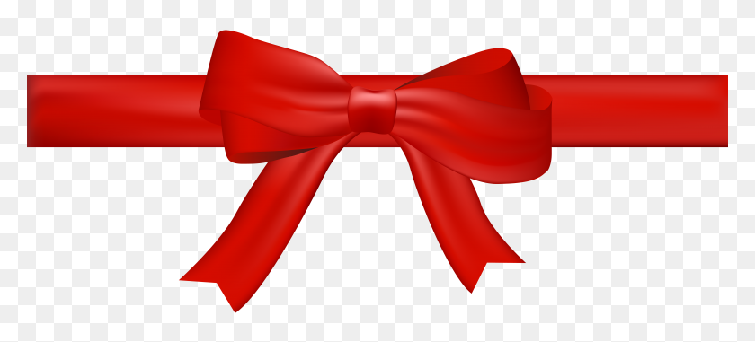 8000x3300 Bow Red Transparent Clip Art - Ribbon Bow Clipart