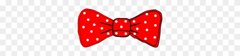 296x138 Bow Tie Red Polka Dot Clip Art - Red Tie Clipart