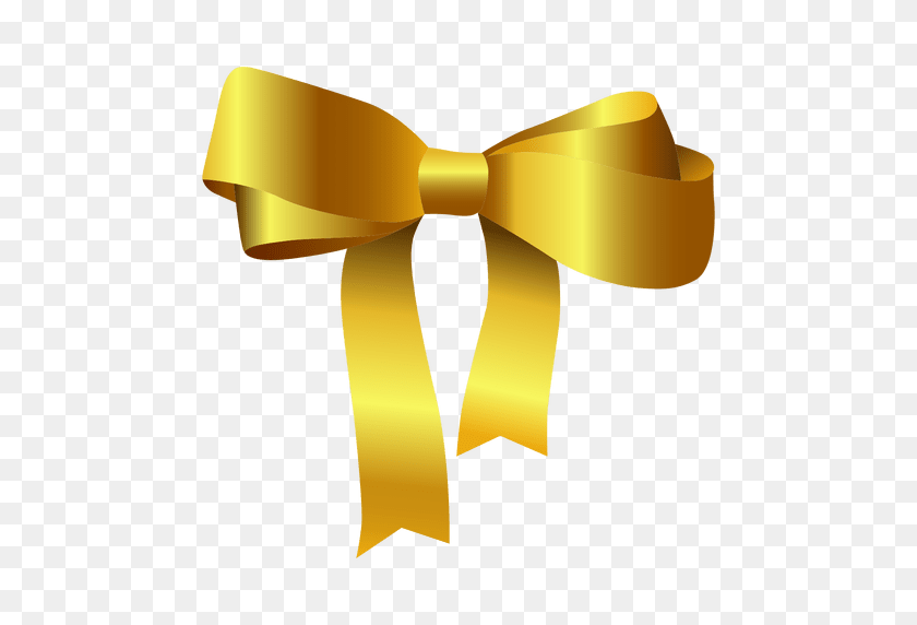 512x512 Bow Tie Yellow - Gold Bow PNG