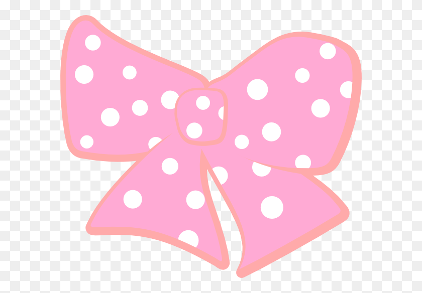 600x524 Bow With Polka Dots Clip Art - Pink Bow Clipart