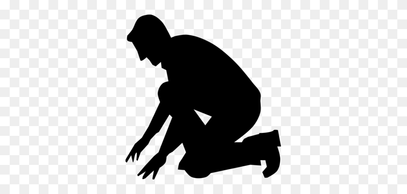 321x340 Bowing Drawing Kneeling Prayer - Pray Clipart Black And White