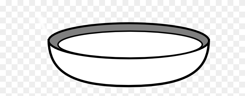600x269 Bowl In Black And White Clip Art - Dish Clipart Black And White