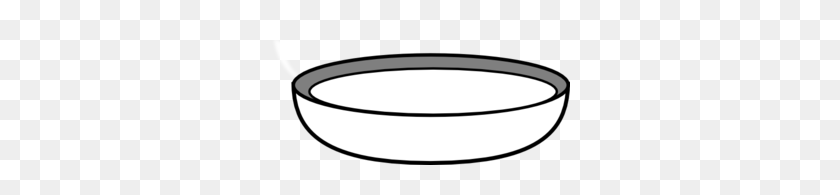 300x135 Bowl In Black And White Clip Art - Dishes Clipart