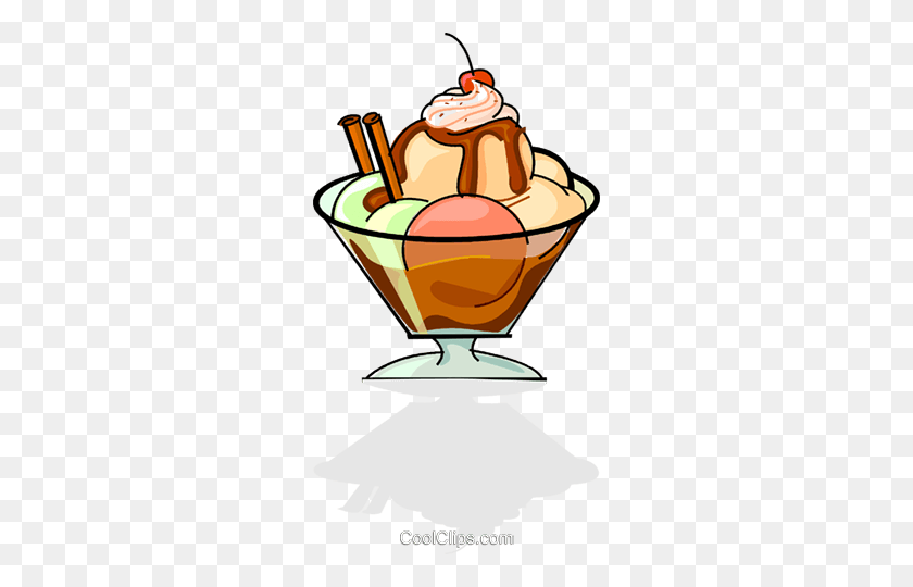 264x480 Bowl Of Ice Cream Royalty Free Vector Clip Art Illustration - Clipart Bowl