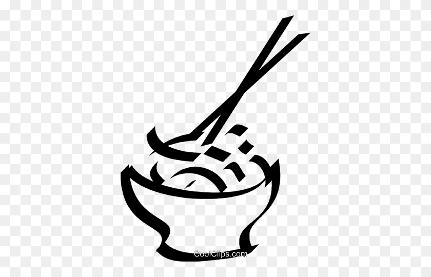 Bowl Of Rice And Chop Sticks Royalty Free Vector Clip Art - Rice Bowl Clipart