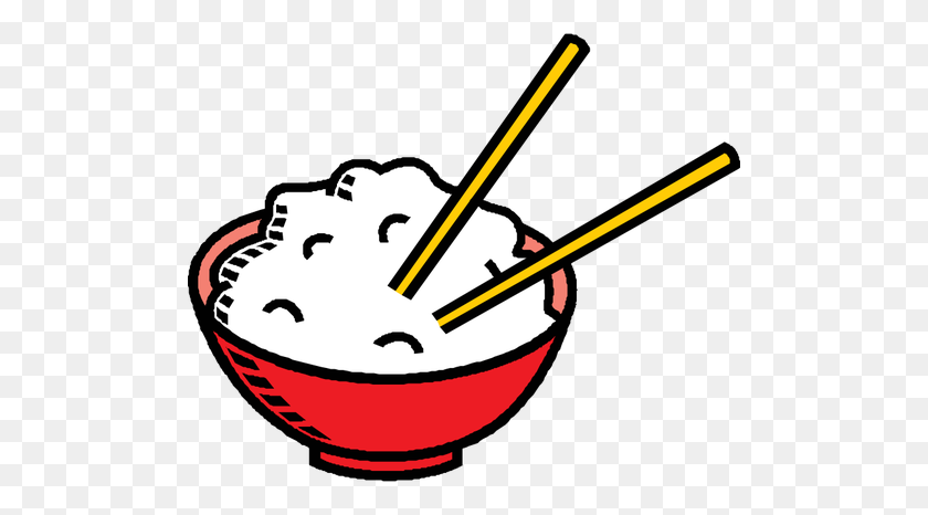 500x406 Bowl Of Rice With Chopsticks Vector Clip Art - Serving Food Clipart