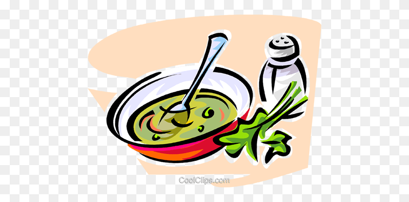 480x356 Bowl Of Soup Royalty Free Vector Clip Art Illustration - Stew Clipart