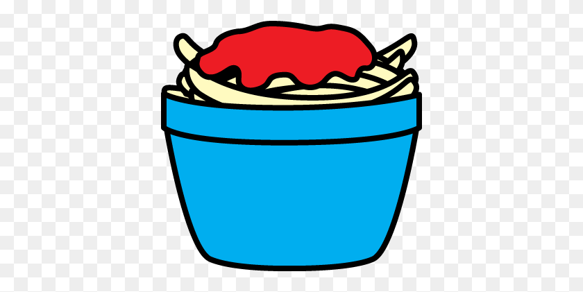 376x361 Bowl Of Spaghetti With Sauce Clip Art - Peanut Butter Clipart