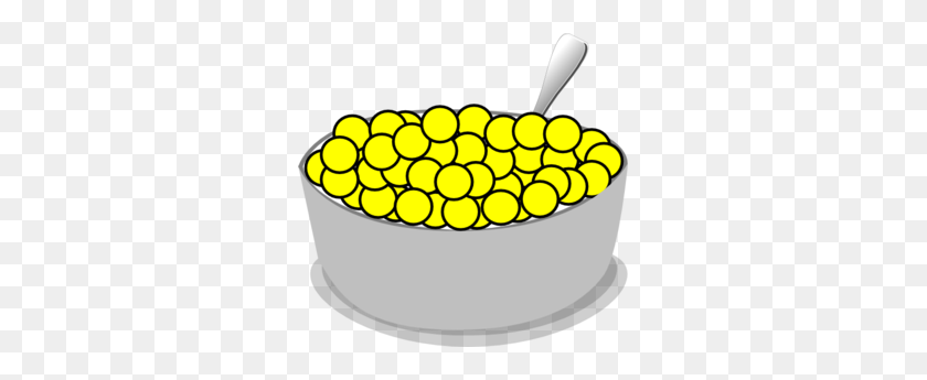299x285 Bowl Of Yellow Cereal Clip Art - Eating Cereal Clipart