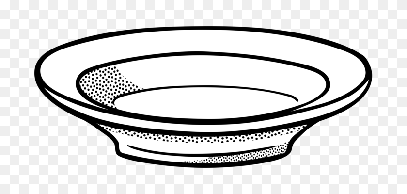 745x340 Bowl Plate Soup Download Black And White - Plate Clipart
