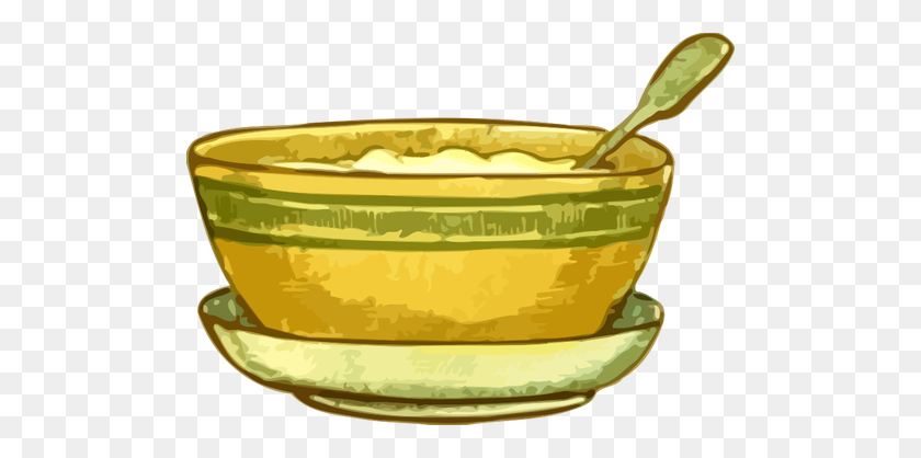 500x358 Bowl With Porridge - Bowl Of Soup Clipart