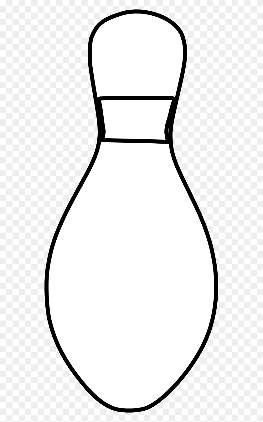 555x1283 Bowling Pin Clipart - Bowl Clipart Black And White