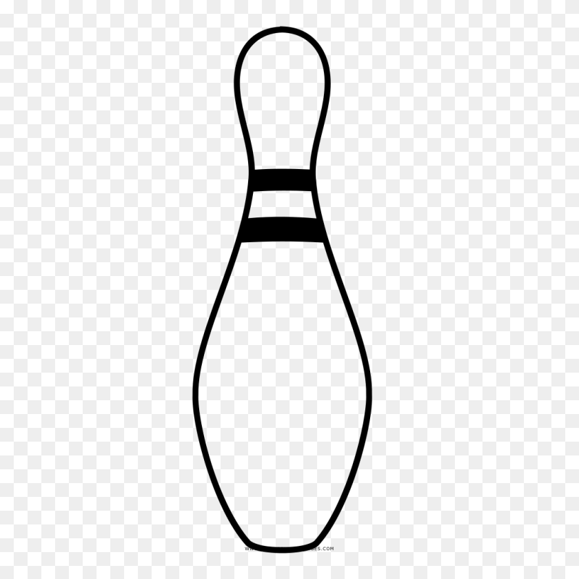 1000x1000 Bowling Pin Coloring Pages - Bowling Clipart Black And White