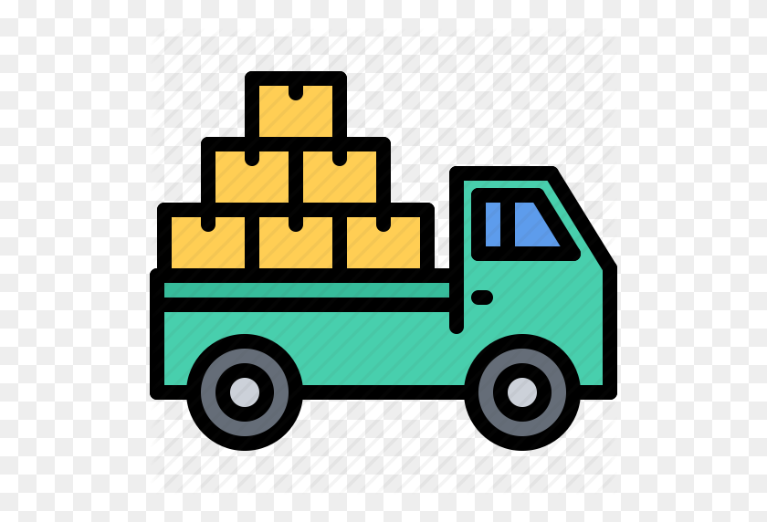 512x512 Box, Car, Courier, Purchase, Shop, Shopping, Truck Icon - Box Truck PNG