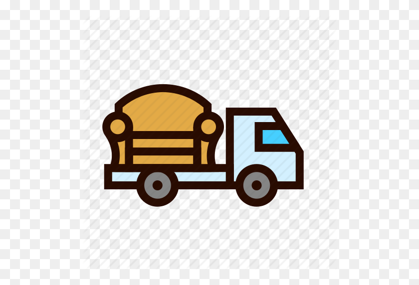 512x512 Box, Car, Furniture, Move, Sofa, Truck Icon - Box Truck PNG