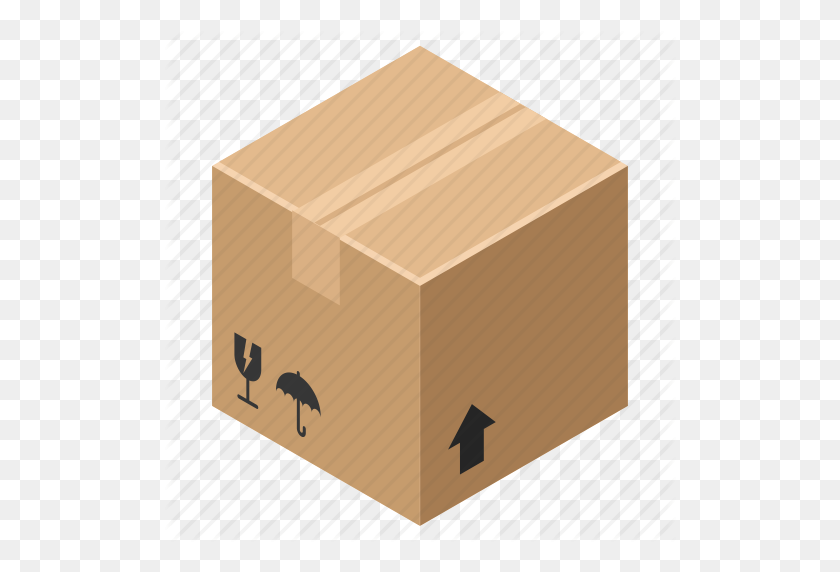 512x512 Box, Cardboard, Carton, Delivery, Package, Packaging, Ship - Cardboard Box PNG