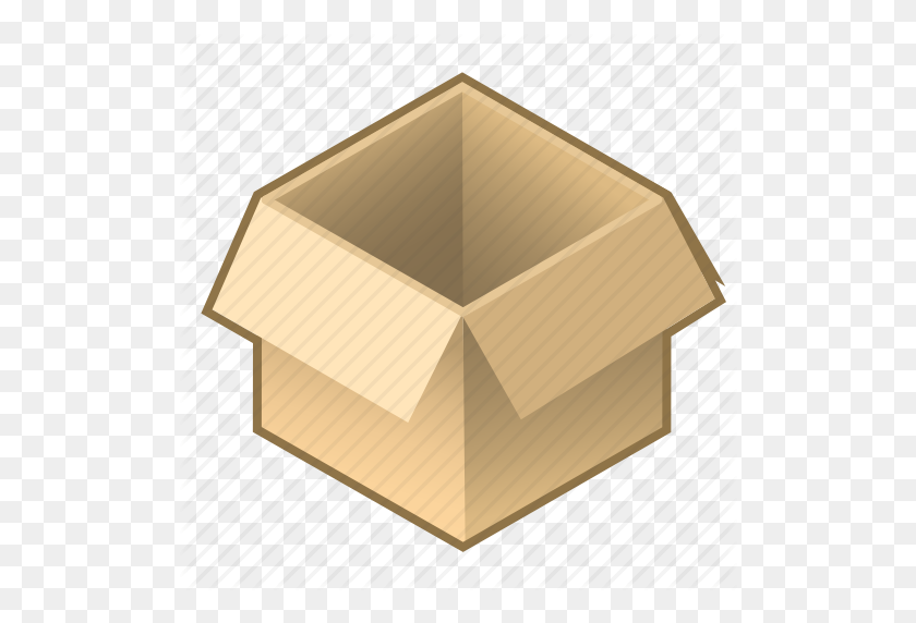 512x512 Коробка, Картон, Куб, Пустая, Открытая, Пакет, Значок Упаковки - Открытая Коробка Png