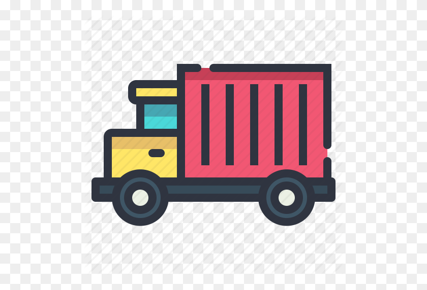 512x512 Box, Delivery, Truck, Vehicle Icon - Box Truck PNG