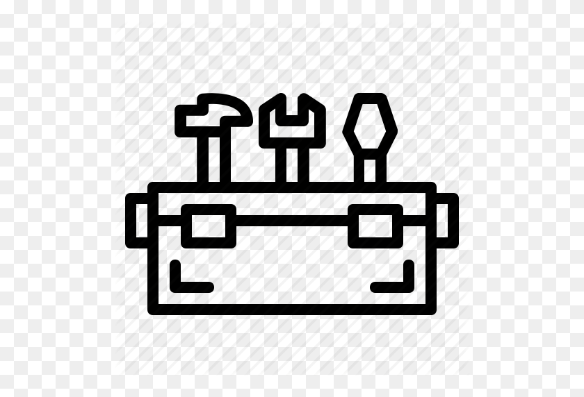 512x512 Box, Outline, Repair, Tool, Toolbox Icon - Box Outline PNG