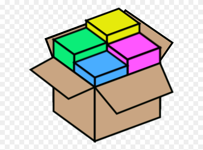 600x563 Box Package Bundle Clip Art - Package Clipart