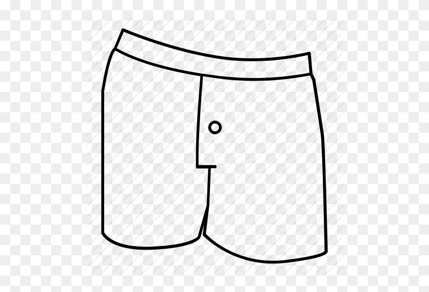 512x512 Boxer, Clothes, Clothing, Men, Outlines, Pajama, Short Icon - Pajama Clipart Black And White
