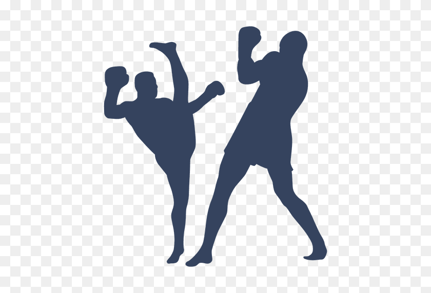 512x512 Boxing Kickboxing Silhouette Fight - Fight PNG